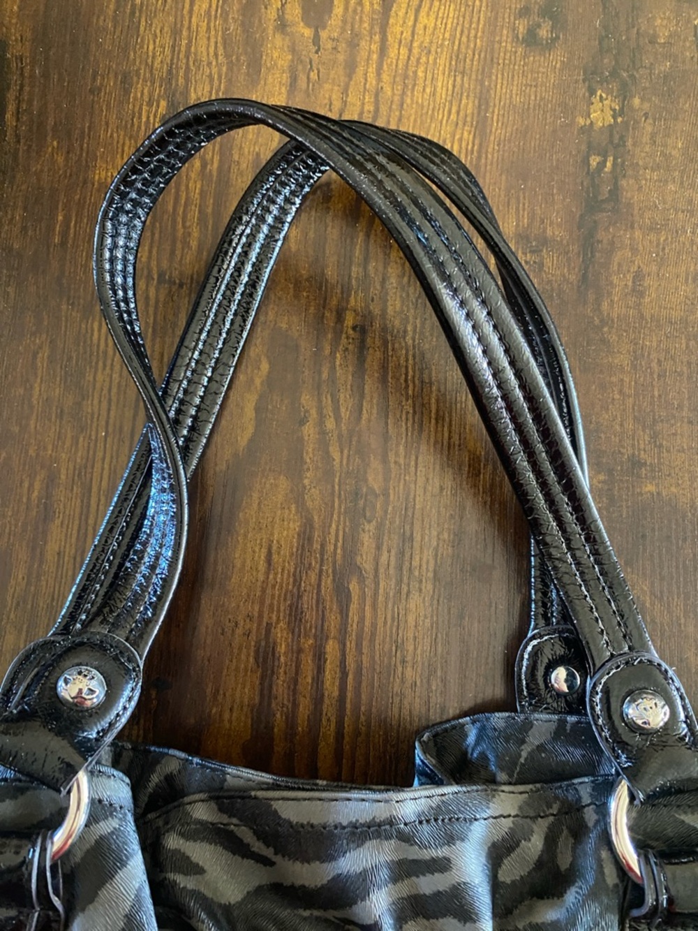 Kathy van Zeeland Black Zebra-Type Print Shoulder Bag - Picture 10 of 16